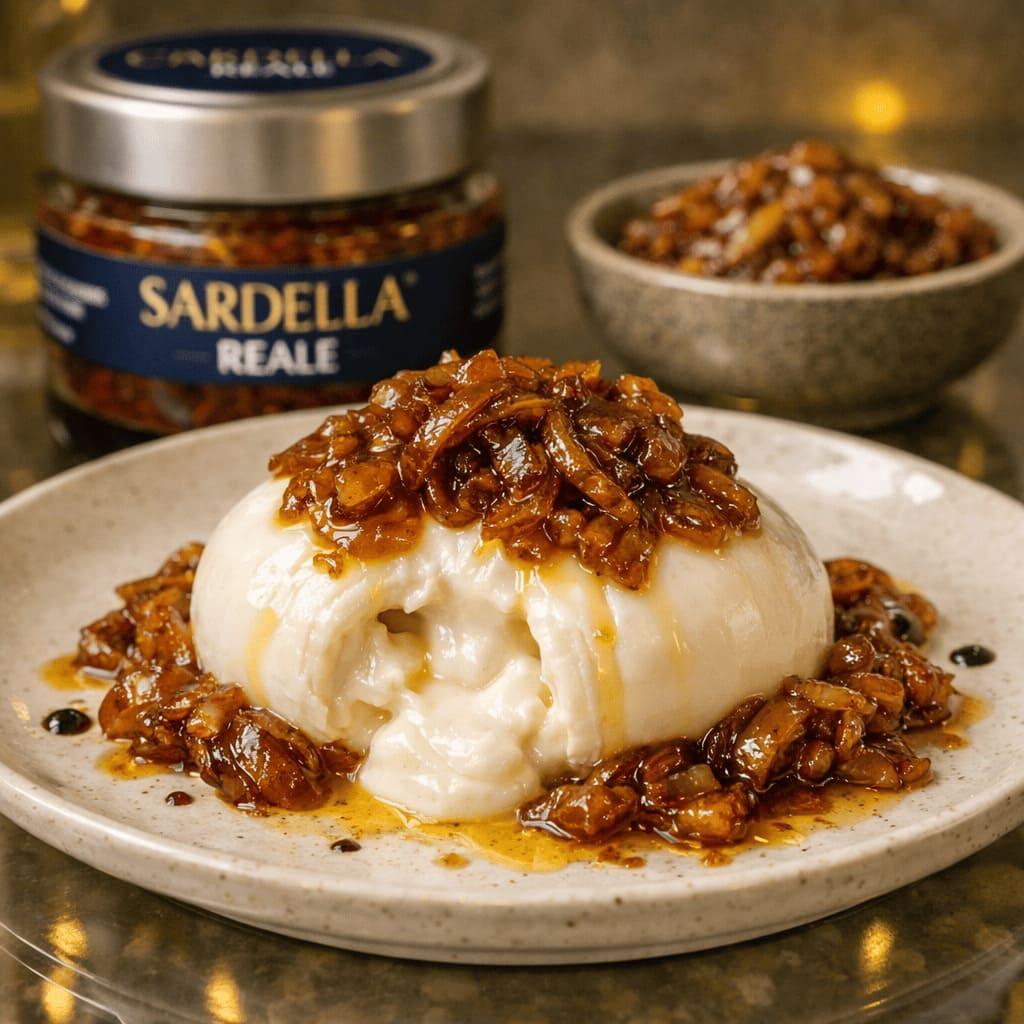 Burratina con cipolle caramellate ricette sardella reale calabria mater 08