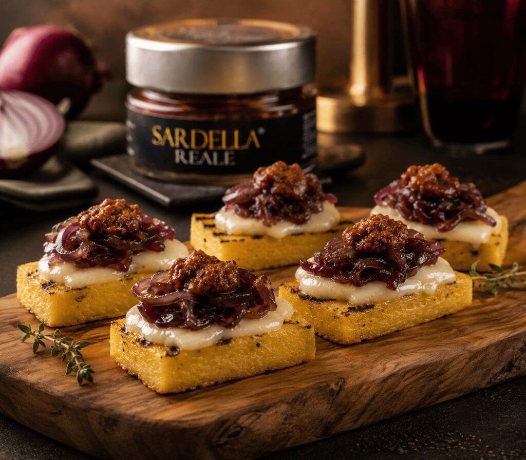 Crostoni di polenta ricette sardella reale calabria mater 10