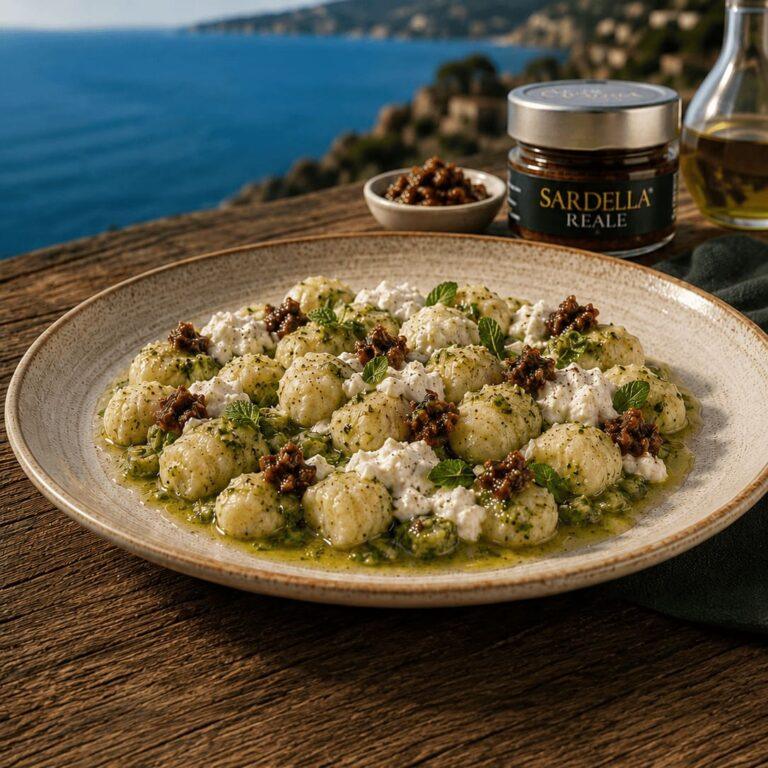 gnocchi ricotta e zucchine e Sardella Reale ricette mater calabria primi piatti antipasti recipes