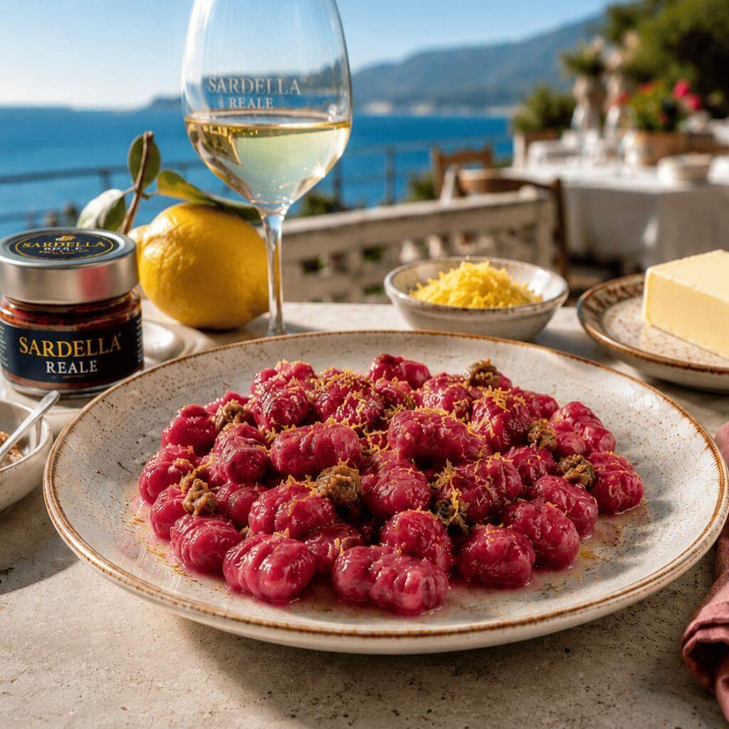 pasta con barbabietola e Sardella Reale ricette mater calabria primi piatti antipasti recipes